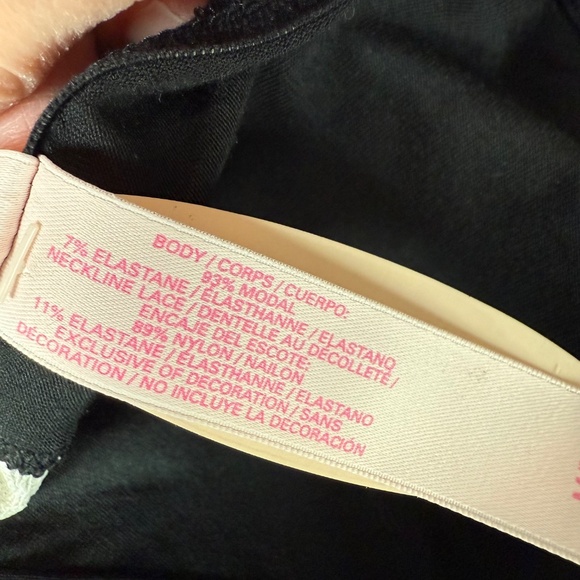 NWT Victorias Secret Lingerie Womens Medium Black Babydoll Sexy Lace Padded Cups - Picture 4 of 8